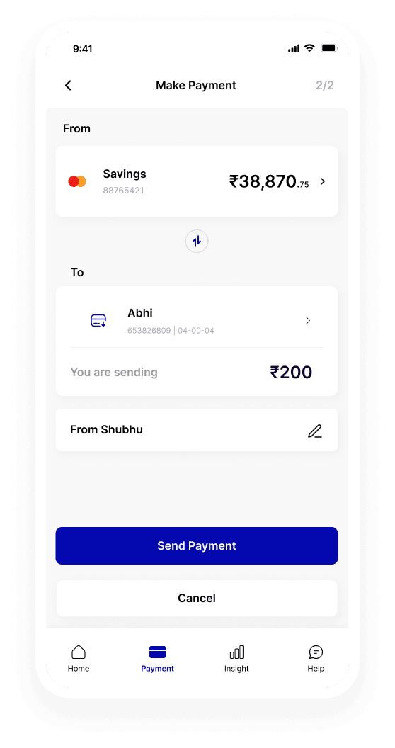 SwiftSave payment screen after the redesign