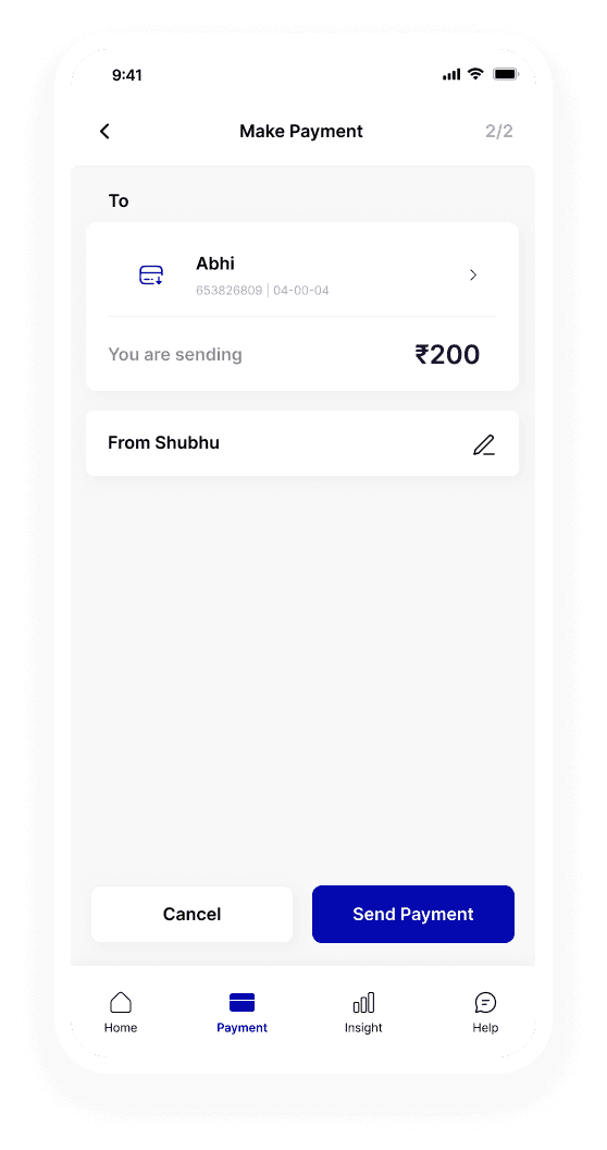 SwiftSave payment screen before the redesign