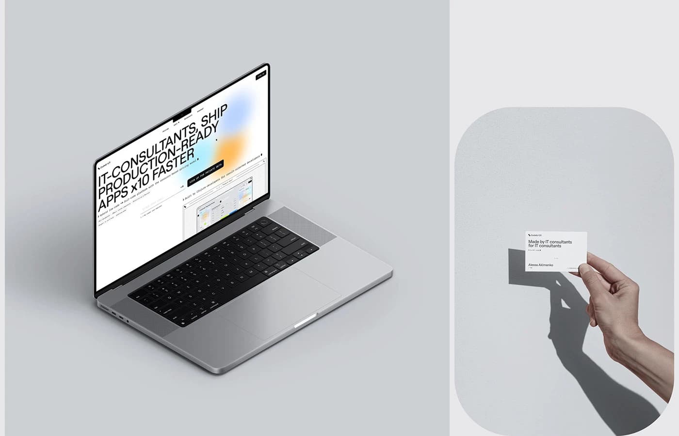CodebriX product website on a laptop